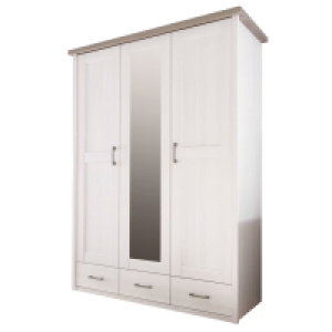 Kleiderschrank - Pinie-weiß - Trüffel - 148 cm