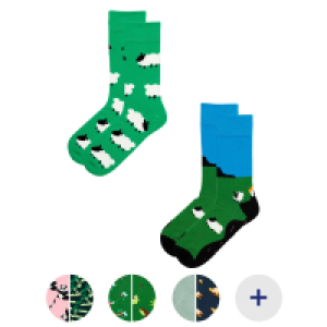 UP2FASHION Damen und Herren Crazy Socken, 2 Paar