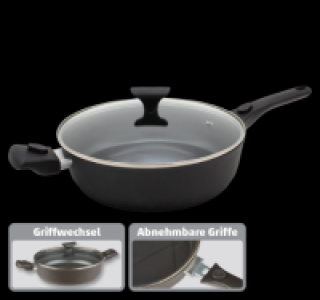 Pfanne mit abnehmbaren Griffen