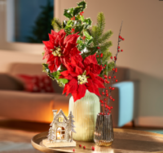 Weihnachtlicher Kunstblumenzweig