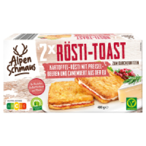 Aldi Süd  ALPENSCHMAUS Rösti Toast Alpen 400 g, Preiselbeer-Camembert