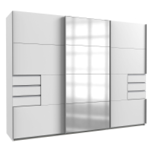 Roller  Schwebetürenschrank - weiß - mit Spiegel - 270 cm