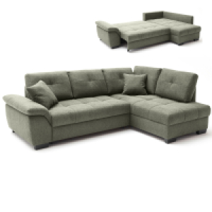 Ecksofa - green - Boxspringaufbau - Dauerschläfer