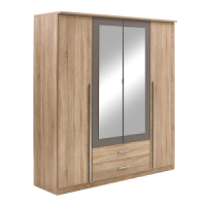 Roller  Kombi-Drehtürenschrank - Sonoma Eiche - grau - 181 cm