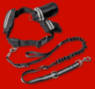 TAPIRO Laufg&uuml;rtel mit Flex-Hundeleine