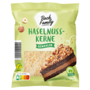 Aldi Süd  BACK FAMILY Gemahlene Haselnüsse 200 g