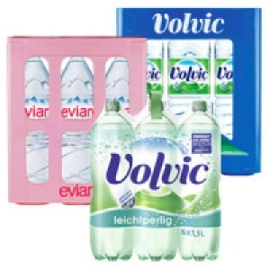 Volvic Naturelle, leichtperlig oder Evian 3.99 €