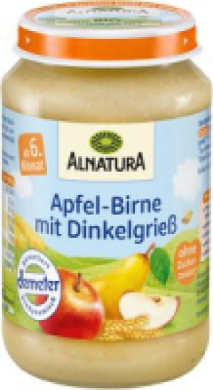 Apfel-Birne mit Dinkelgrieß 1.25 €