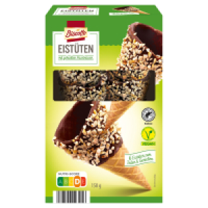 Aldi Süd  BISCOTTO Eistüten 150 g, Nussstreusel