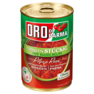 ORO DI PARMA Tomaten 400 g, 4-fach, stückig Basilikum