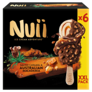 NUII Mix XXL Stieleis 6 x 90 ml, Salted Caramel & Australian Macadamia