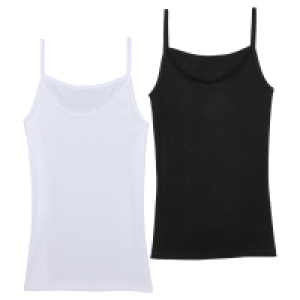 UP2FASHION BASICS Damen Unterhemd, 2er-Pack - Strap crew neck