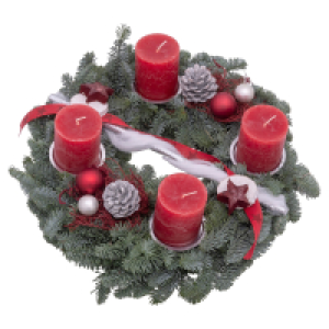 GARDENLINE Adventskranz 40 cm, rot-wei&szlig;