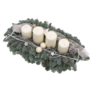 GARDENLINE Adventsschiffchen gro&szlig; 40 cm, wei&szlig;