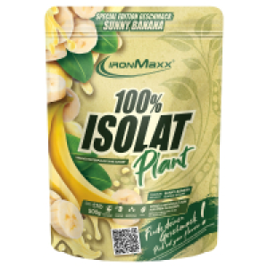 Aldi Süd  IRONMAXX 100 % Isolat Plant Pulver 500 g, Banane