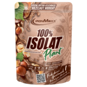 Aldi Süd  IRONMAXX 100 % Isolat Plant Pulver 500 g, Haselnuss
