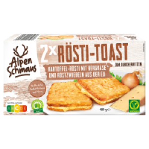 Aldi S&uuml;d  ALPENSCHMAUS R&ouml;sti Toast Alpen 400 g, Bergk&auml;se-R&ouml;stizwiebel