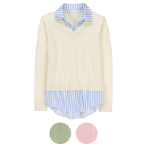 UP2FASHION WOMEN Damen Pullover 2 in 1