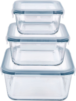 SILVERCREST&reg; Glasfrischhaltedosen-Set quadratisch