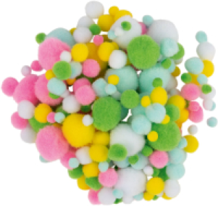 CRELANDO&reg; Pompoms in Pastell-Farben