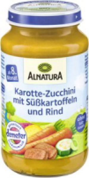 Alnatura Karotte-Zucchini mit S&uuml;&szlig;kartoffeln und Rind
