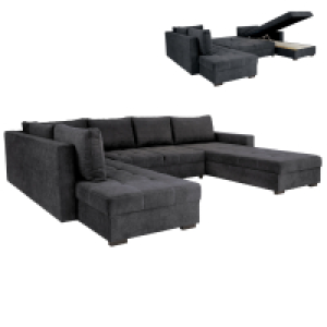 Home Group Europe Uab Wohnlandschaft - graphite - Liegefunktion und Staukasten