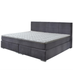 Sun Garden Polska Familien-Boxspringbett - grau - H2/H3 - inklusive Topper - 240x200 cm