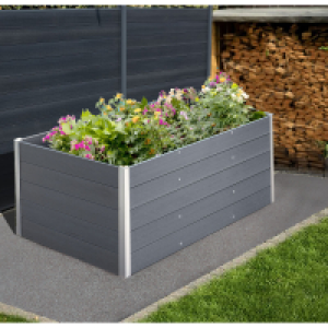 Toom Baumarkt  Hochbeet XL aus WPC 200 x 75 x 100 cm grau
