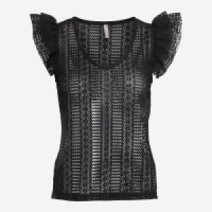 Damen-T-Shirt in Ajour-Strick