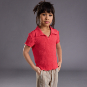 Kinder-M&auml;dchen-Bluse mit strukturiertem Stoff