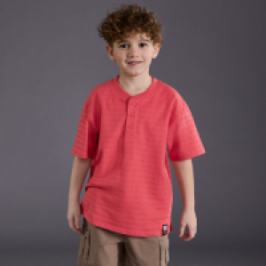 Kinder-Jungen-T-Shirt mit kurzer Knopfleiste
