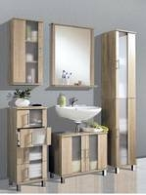 Badm&ouml;belserie Davos, Waschbeckenunterschrank mit Siphonausschnitt