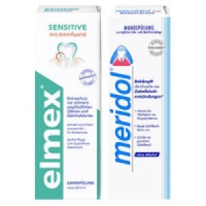 elmex Sensitiv, Kariesschutz oder meridol Zahnspülung