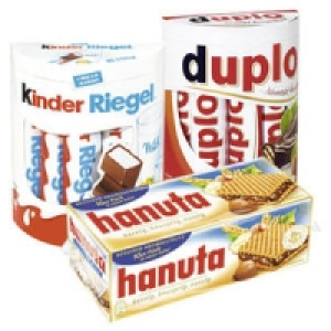 Ferrero duplo, kinder Riegel, hanuta oder kinder bueno 1.29&nbsp;&euro;