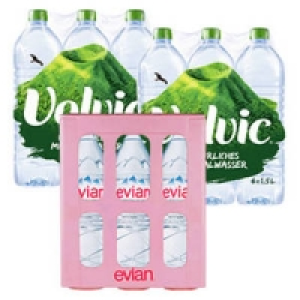Volvic Naturelle, Leichtperlig oder Evian 3.49 €