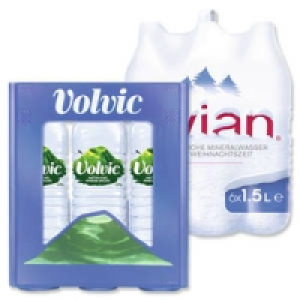 Volvic Naturelle, leichtperlig oder Evian 3.99 €