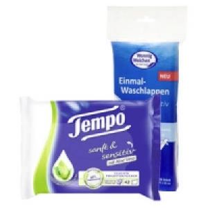 Tempo Feuchtes Toilettenpapier oder Wonnig Weichen Einmal-Waschlappen 1.59 €