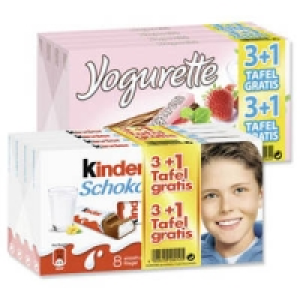 Kinder-Schokolade oder Yogurette 3 + 1 gratis 2.39&nbsp;&euro;