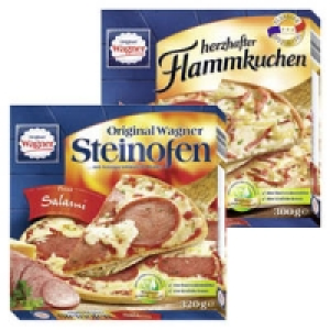 Original Wagner Steinofen Pizza Salami oder Flammkuchen Elsässer Art 1.66 €
