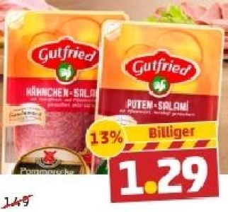 GUTFRIED Puten- oder H&auml;hnchensalami
