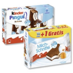 Milch-Schnitte oder Kinder Pinguí 1.79 €