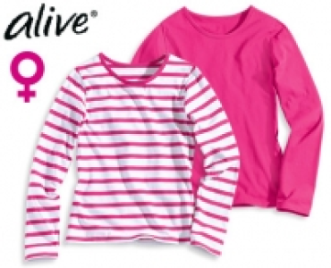 ALIVE®Kinder-Basic-Langarmshirts, 2 Stück