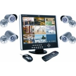 Sicherheitssystem DVR 151 S mit 4 Au&szlig;enfarbkameras