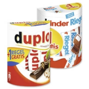 Ferrero duplo, Kinder Riegel, hanuta oder Kinder bueno