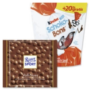 Ritter Sport Schokolade oder Kinder Schoko-Bons