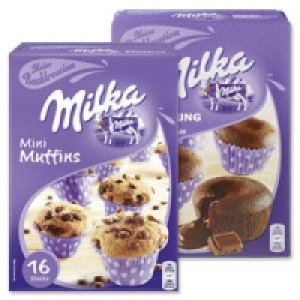 Milka Backmischungen Mini-Muffins oder Schoko-Verf&uuml;hrung