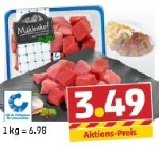 M&Uuml;HLENHOF Frisches Gulasch, gemischt 3.49&nbsp;&euro;