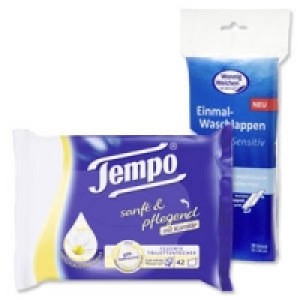 Tempo Feuchtes Toilettenpapier oder Wonnig Weichen Einmal-Waschlappen 1.59 €