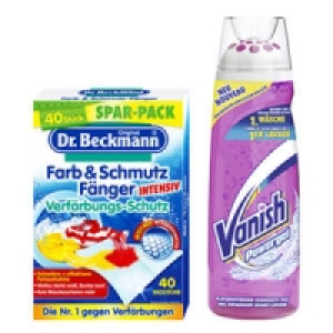 Dr. Beckmann Farb- und Schmutzf&auml;nger oder Vanish Vorwasch-Powergel