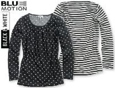Blue Motion Viskose-Shirt black & white